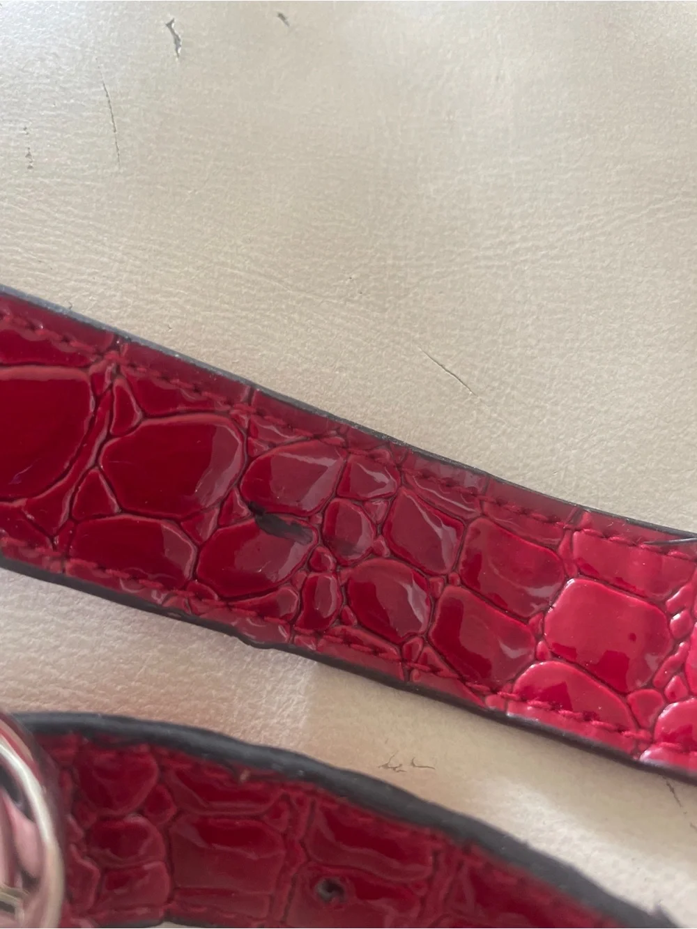 ❤️🐊 Bueno Red Croc-Embossed Patent Leather Satchel - computer? Files? Exec Ready